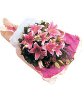 6 Pink Lily, Hypericum, Veronica, Bupleurum, Salal