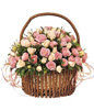 Basket of Mini-Rose,56 Roses