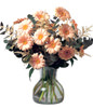 16 Pink Gerbera Daisies With a Vase