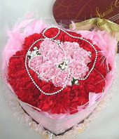 66 Carnations with red and pink