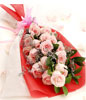 15 Soft Pink Roses Hand Bouquet 