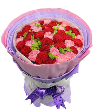 16 Pink Carnations,26 Red Carnations