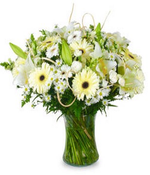 White Elegance: white lilies and gerberas