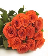 Bouquet of 12 Orange Roses