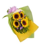 5 Stalks Sunflower Hand Bouquet
