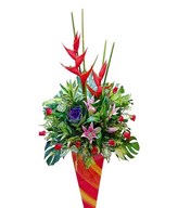 Brassica, Maria, Stargazer Lily With Red Roses