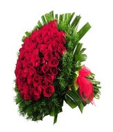 arrangement of 99 red roses.