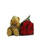 Teddy Bear, Bouquet of red roses