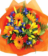 Bouquet of gerberas, roses and carnations