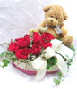 1 Teddy Bear,11 Red roses