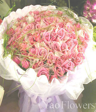 99 Pink Roses,W: 50× H: 50× H: 90 CM
