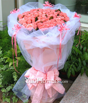 99 Pink roses with A class