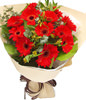 12 Red Gerbera Daisies, Alstroemeria & Greens