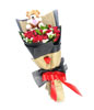 24 Red Roses with small Teddy bear