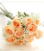 12 Peach Roses Hand Bouquet