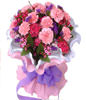 Pink carnation 16, pink plum, forget me not