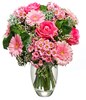 Pretty in Pink: pink roses and gerberas