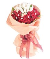 Mixed Bouquet of Red and white Roses in Bouquet.