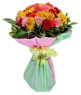 Mix of Gerberas, Carnations and Roses
