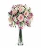 12 Pink Roses, Carnations and fillers in a Vase