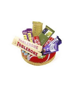 A Gift consist of Assorted selection chocolate in a Basket