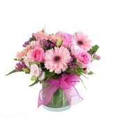 Vase Arrangement of Soft Pink Flowers