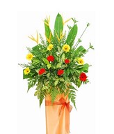 Heliconia, Helicopter Leaf & Mix Color Gerbera
