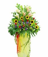 Stargazer Lilies, Sunflowers & Eustoma