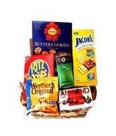 A fine selection of gourmet hamper, consist of chocolates, cookies, crackers and tea.