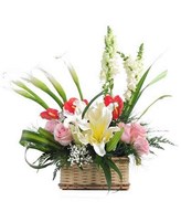 Arrangement of mixed flower in Basket
