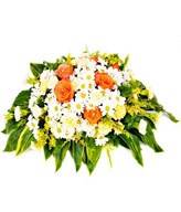 Orange Roses with White Daisy and Greens