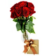 12 Red Roses with Chocolates