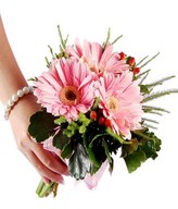 Pink Gerberas Hand Bouquet