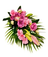 Assorted Purple & Pink Flowers with Greens