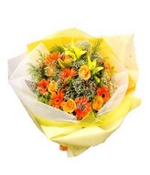 Bouquet of orange and yellow flowers