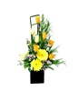 Yellow Roses, White Roses & Yellow Gerberas in a Pot