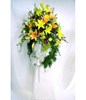 Funeral Stand with anthurium, carnations and more