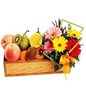 Flowers and Fresh Fruits in Fruits Baskets
