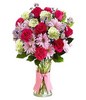 Bouquet of red roses, gerberas, and mixed flowers